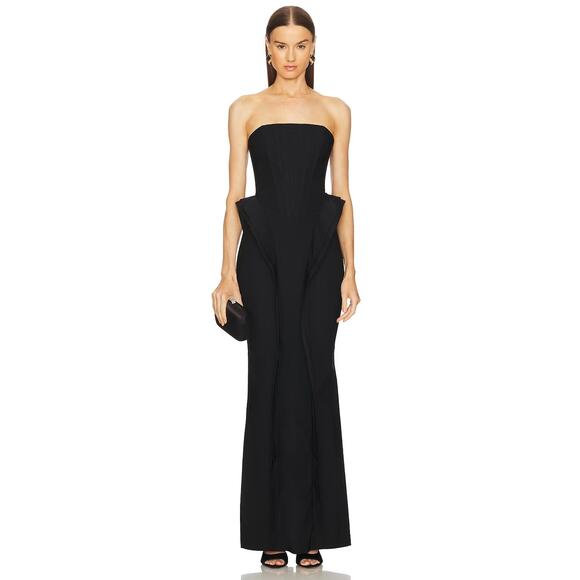 Michael Costello x REVOLVE Alondra Gown Ruffle Strapless Formal Party Classy XS - Picture 2 of 13